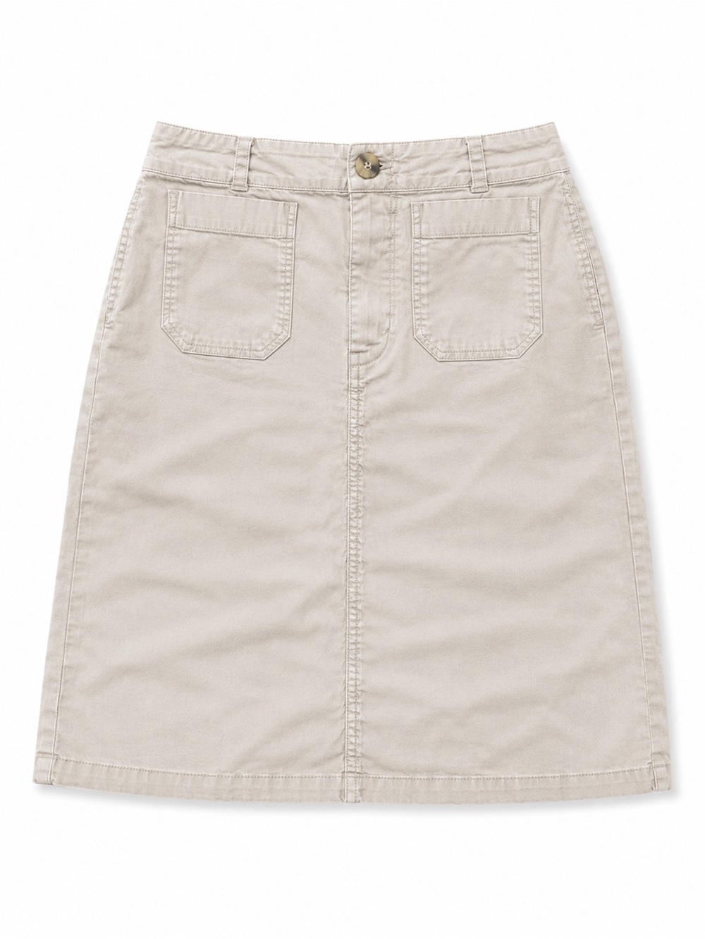 Anthropologie Maeve Neutral Cotton A-Line Skirt in Light Beige